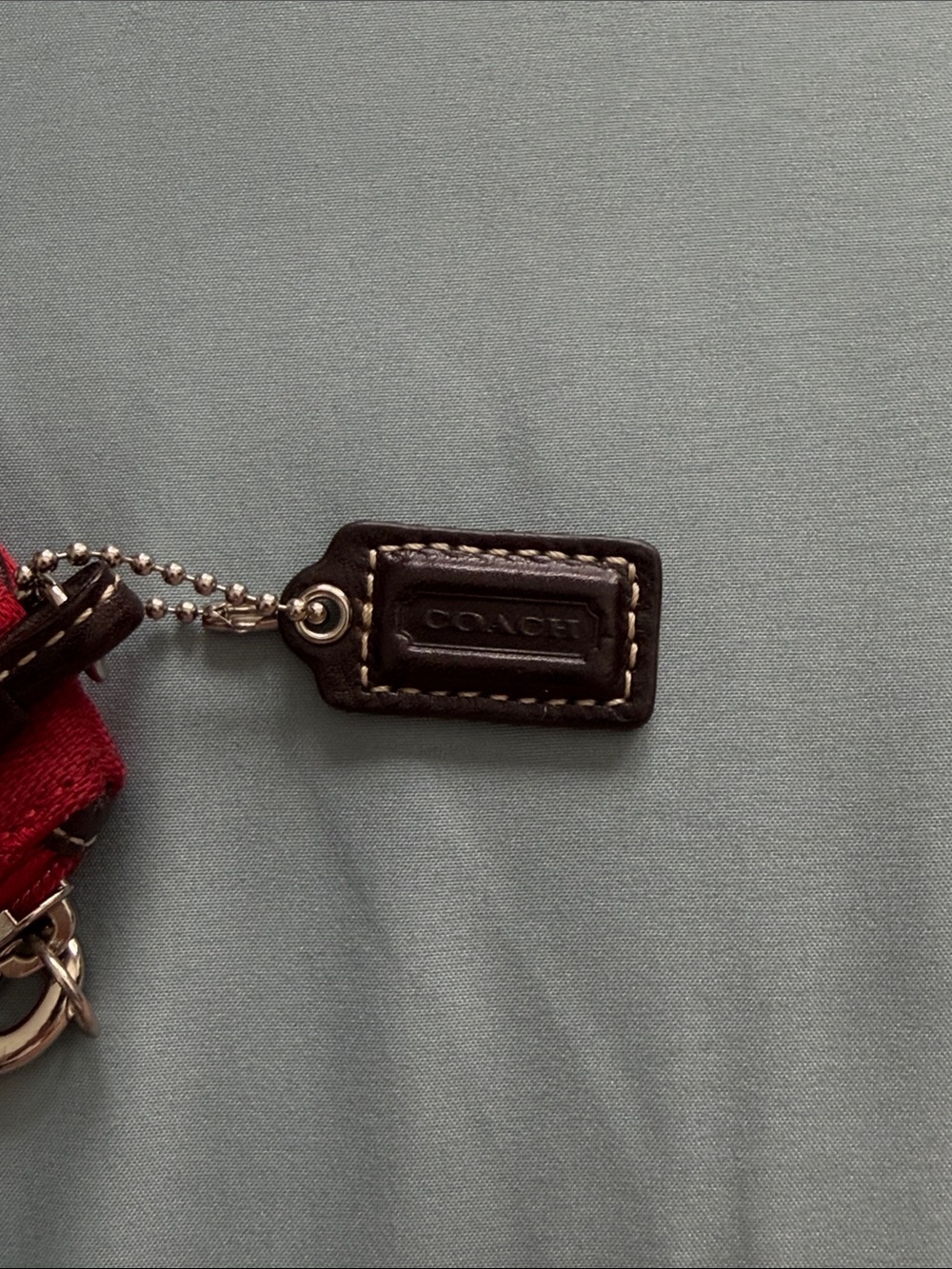 Coach Red Signature Wristlet with Dark Trim - Picture 4 of 7